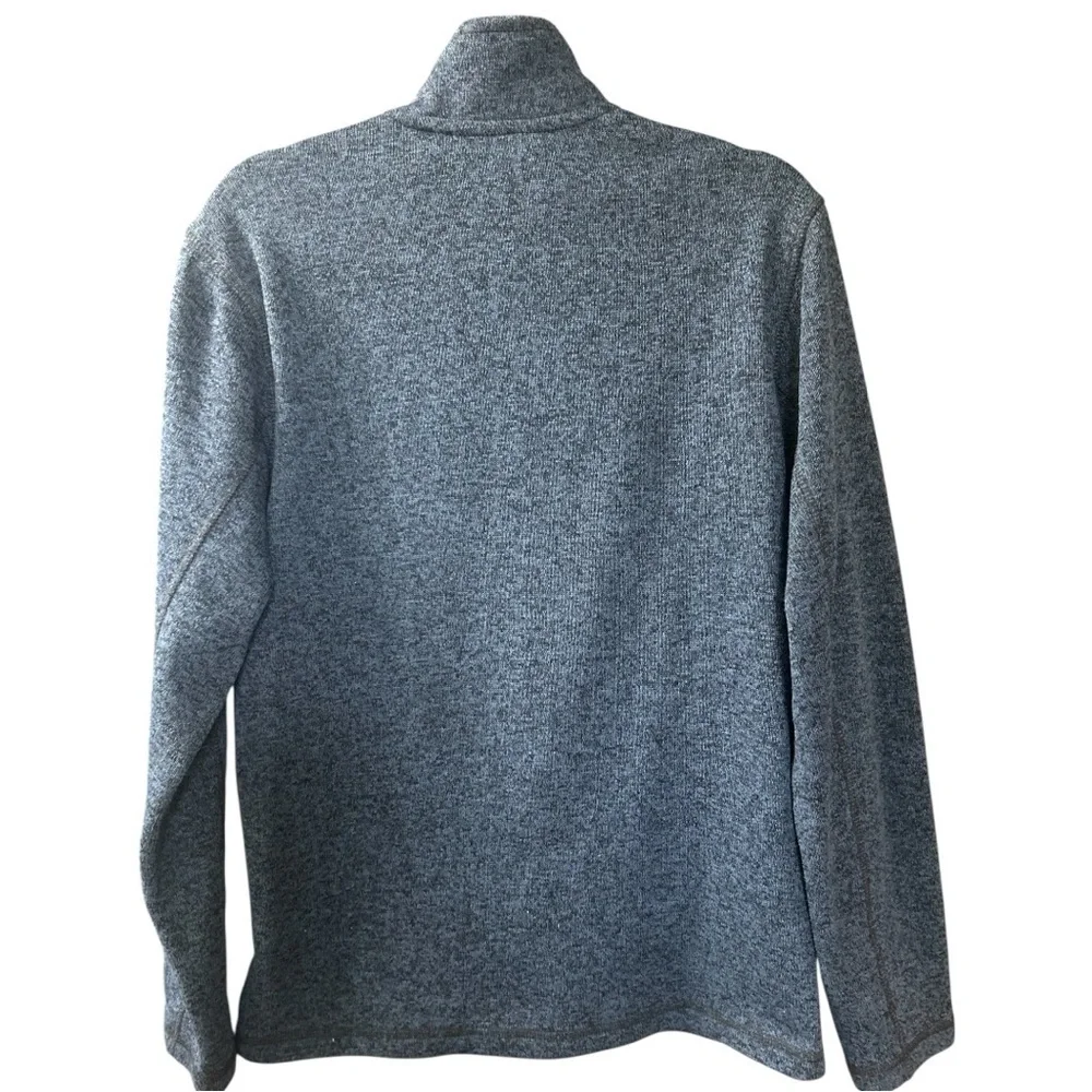 Eddie Bauer Sweater Mens Small Navy Blue 1/4 Zip Fleece Mock Neck‎ Pullover